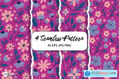 4 Pink Flowers - Pattern Pack
