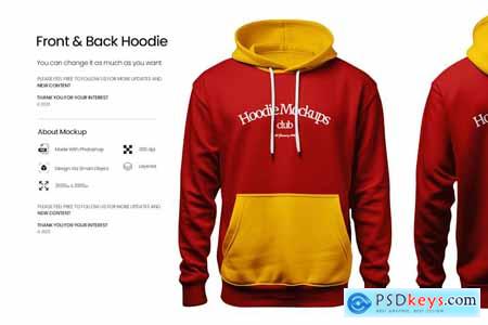 Front And Back Hoodie Mockup