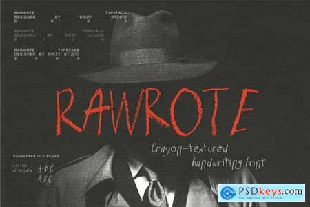 Rawrote  Crayon-Textured Handwriting Font