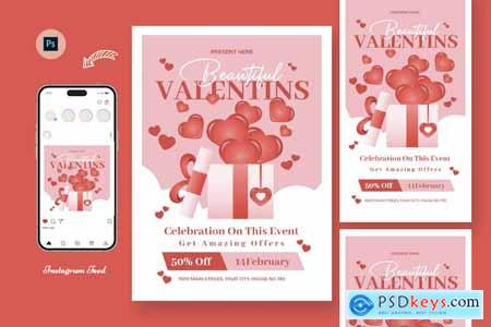 Bouquets Valentines Day Flyer Template