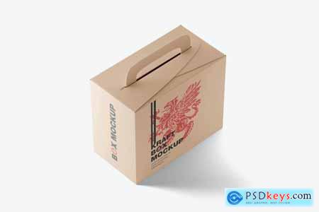 Kraft Paper Box with Handle Mockup