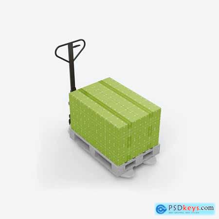 Hand Pallet Truck with Boxes Mockup