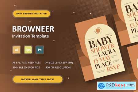 Browneer - Baby Shower Invitation