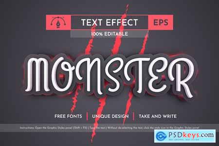 Red Monster - Editable Text Effect, Font Style
