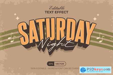 Vintage Text Effect Saturday Night Style