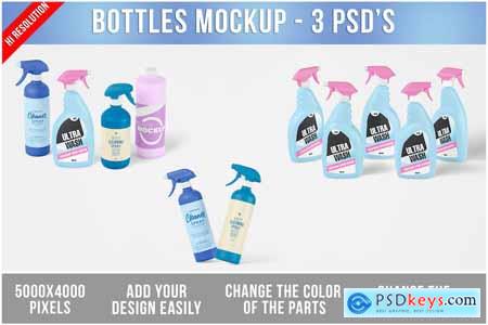 Bottles Cleaners Mockup