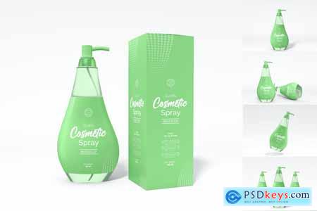 Cosmetic Pump Bottle Packaging Mockup Set