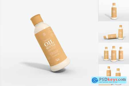 Glossy Cosmetic Baby Oil Bottle Packaging Mockups
