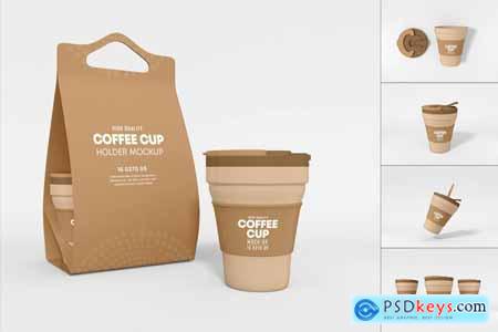 Coffee Cup Holder Branding Mockup Set