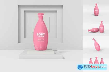 Cosmetic Body Lotion Bottle Packaging Mockup Set