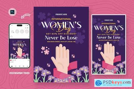 Strong Womens Day Flyer Design Template
