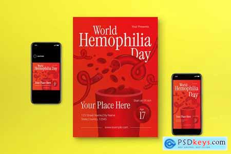 Red Gradients World Hemophilia Day Flyer Set