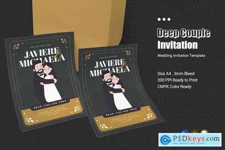 Deep Couple Wedding Invitation