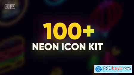 100 Neon Icon Set 38535349