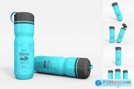 Plastic Water Bottle Branding Mockup Set