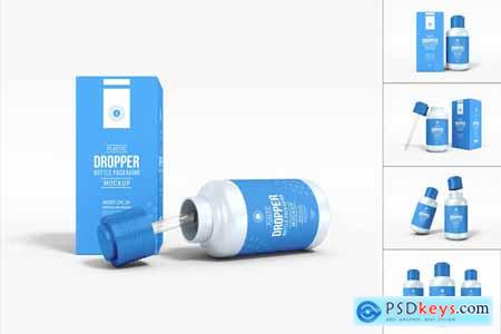 Plastic Dropper Bottle Packaging Mockup Set