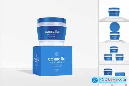 Cosmetic Cream Container Branding Mockup Set
