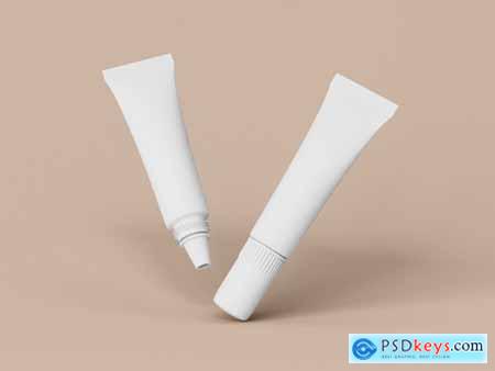 Glossy Cosmetic Cream Tube Packaging Mockup Set