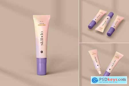Glossy Cosmetic Cream Tube Packaging Mockup Set