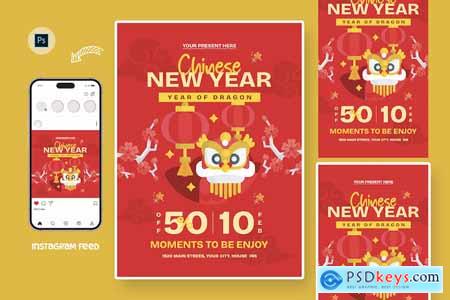 Tiger Chinese New Year Day Flyer Design Template