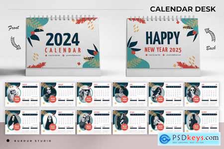 Creative Floral Calendar Desk 2024