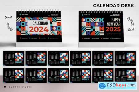 Creative Geometric Calendar Desk 2024