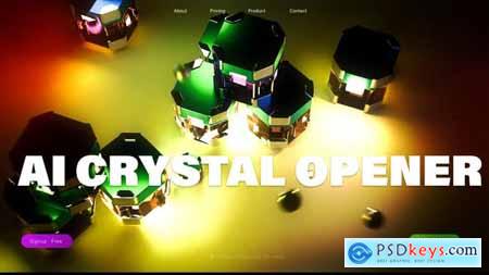 3D Abstract Glitch AI Cristal Animation Opener IT 50537864