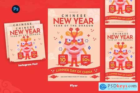 Dragon Chinese New Year Day Flyer Design