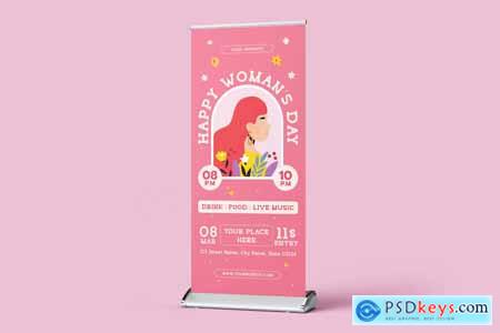 Happy Women's Day Roll Up Banner