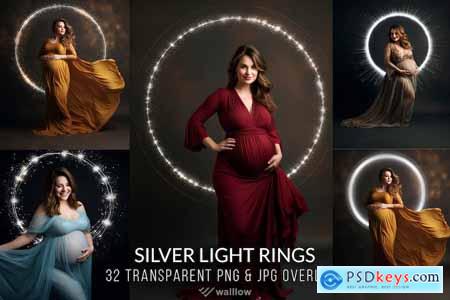 Maternity silver light ring overlays PNG and JPG