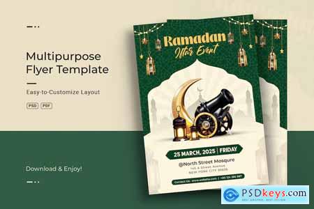Ramadan Iftar Party Invitation Flyer Template C8GN2J3