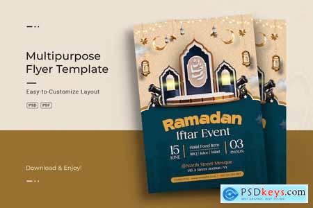 Ramadan Iftar Party Invitation Flyer Template 9W4FGVC