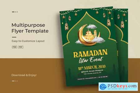 Ramadan Iftar Party Celebration Flyer Template JX59C3K