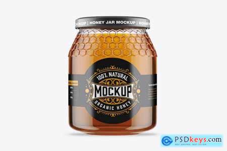 Honey Glass Jar Mockup