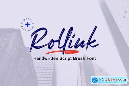 Rollink - a simple brush font