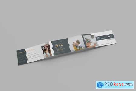 Horizontal trifold DL flyer mockup