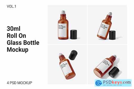 30ml Roll On Glass Bottle Mockup Vol.1