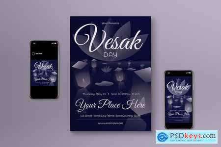 Blue Gradient Vesak Day Flyer