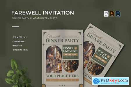 Farewell Dinner - Party Invitation