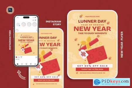 Moral Chinese New Year Day Flyer Design Template