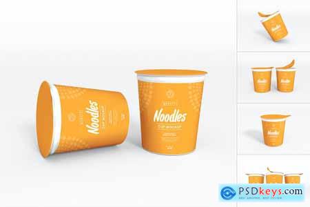 Plastic Noodles Cup Branding Mockup Set