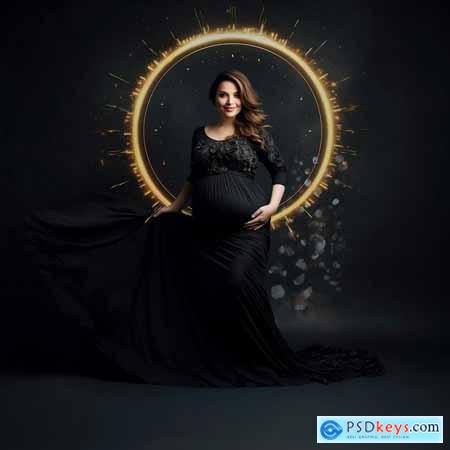 Golden halo shine ring maternity photo overlays