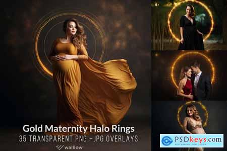 Golden halo shine ring maternity photo overlays