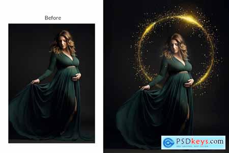 Golden Halo light ring maternity overlays PNG