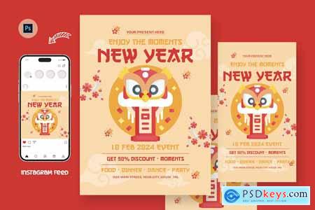 Snake Chinese New Year Day Flyer Design