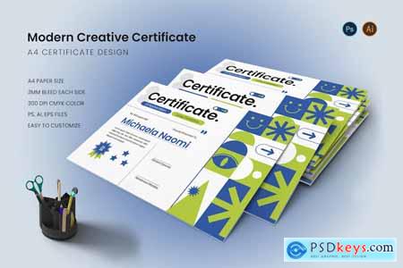 Modern Creative Certificate