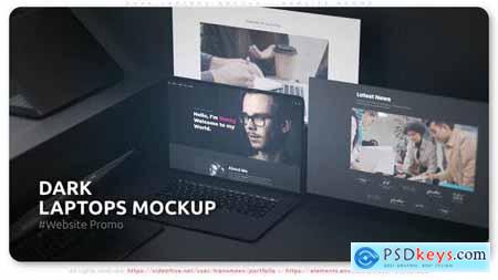 Dark Laptops Mockup - Website Promo 50872356