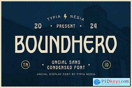 Boundhero - Uncial Art Nouveau Condensed Font