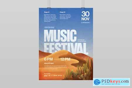 Desert Music Festival Poster Template