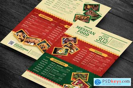 Double Sided Mexican Food Menu